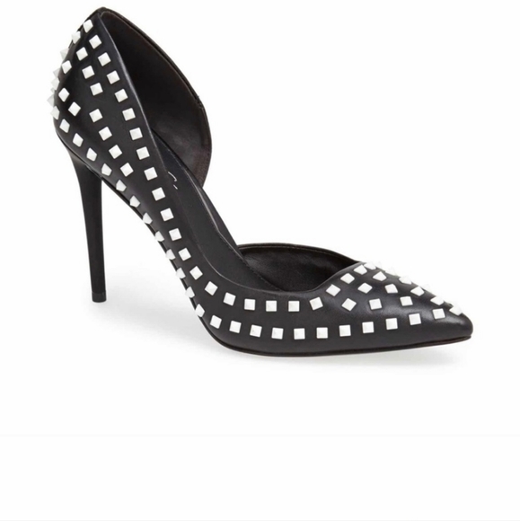 Kenneth Cole New York Black / White Spiked d'Orsay Heels - Picture 3 of 9